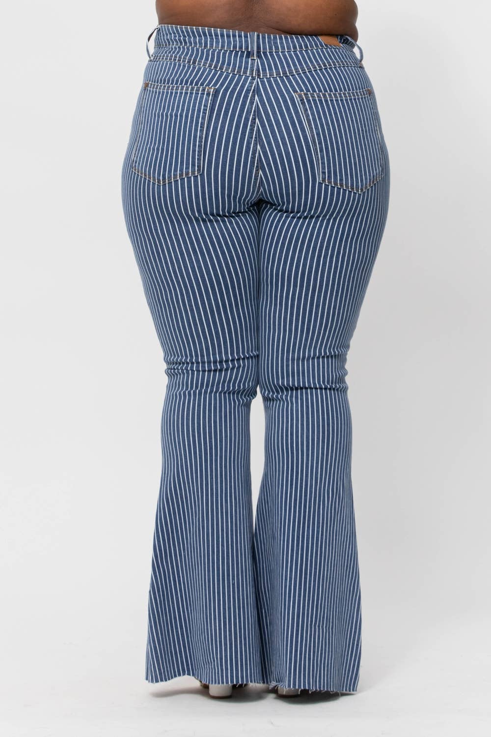 HI-WAIST SUPER FLARE PIN STRIPE  - PLUS