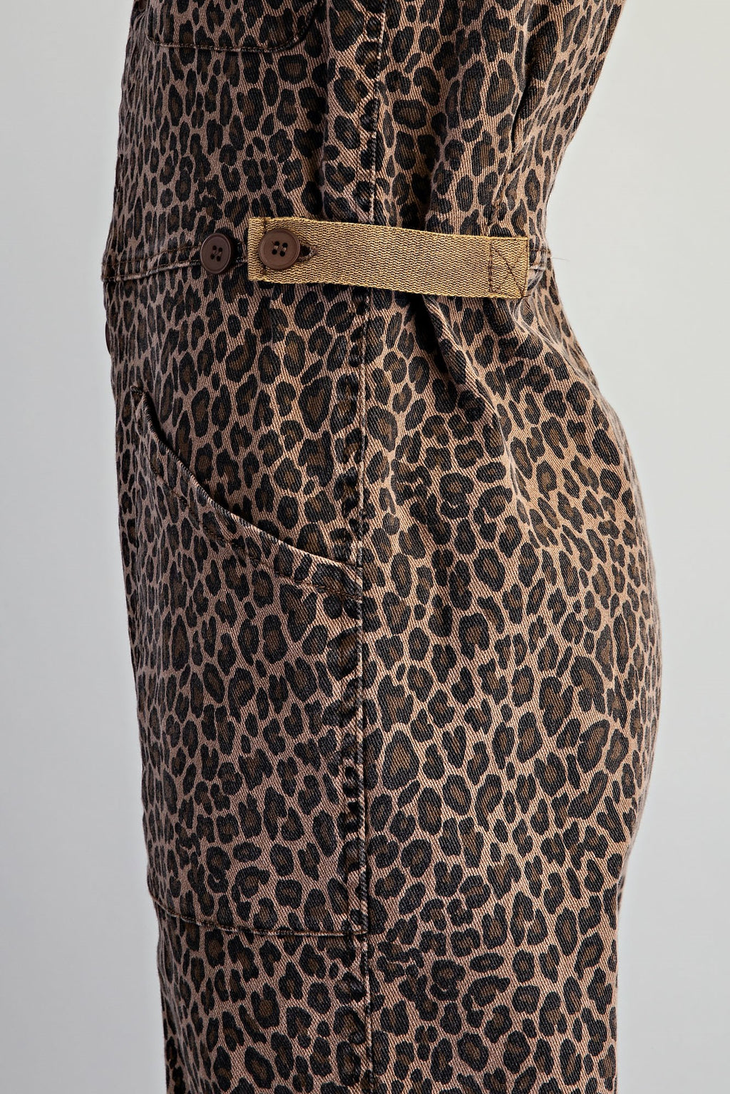 Mineral Washed Leopard Utility Jumpsuit