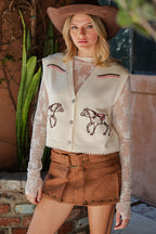 Western Horse Graphic Sweater Vest