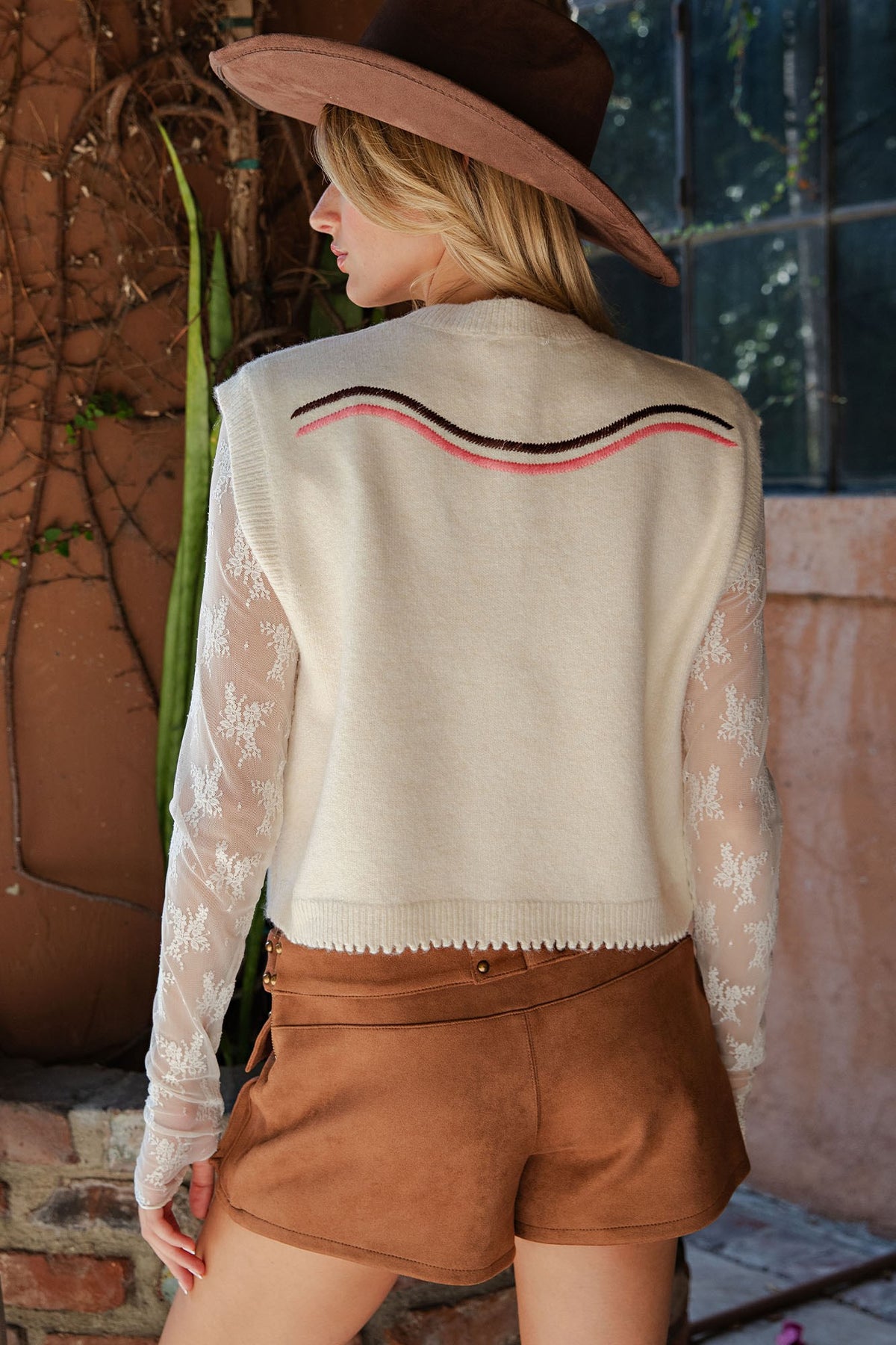 Western Horse Graphic Sweater Vest