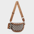 Rivet Checkered Bum Bag Crossbody Bag With Coin Purse