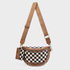 Rivet Checkered Bum Bag Crossbody Bag With Coin Purse