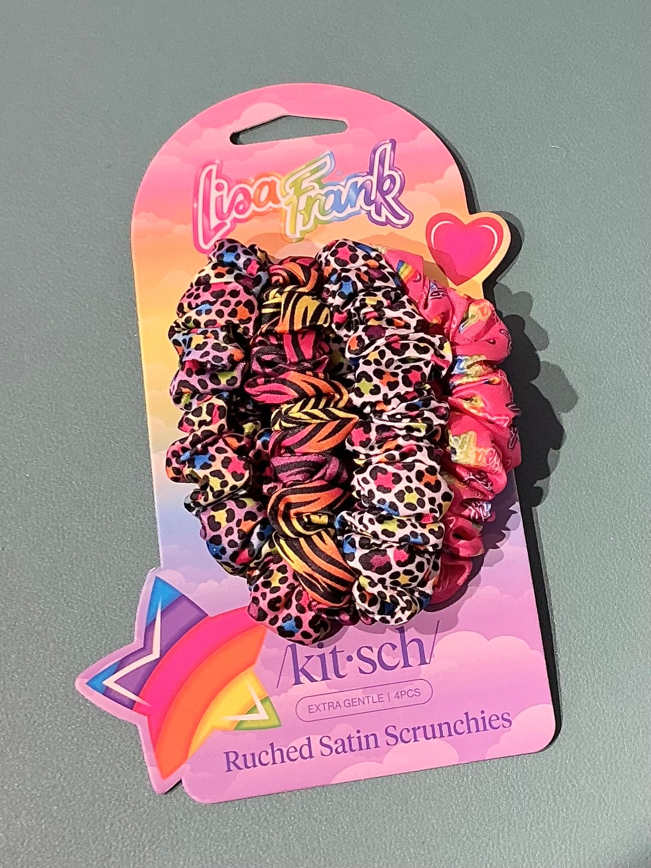 Kitsch Ruched Satin Scrunchies Lisa Frank
