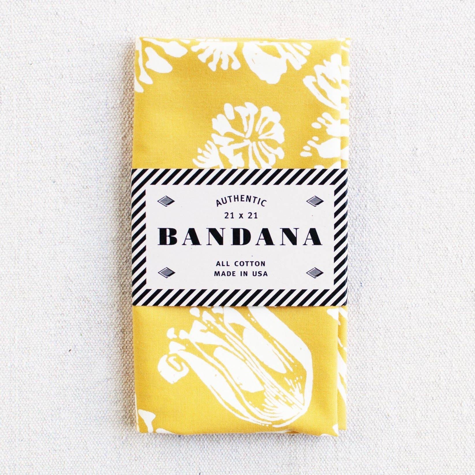 Golden Yellow Floral Bandana