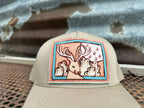 Jackalope Tooled Leather Patch Cap Cowgirl Cowboy Western Rodeo