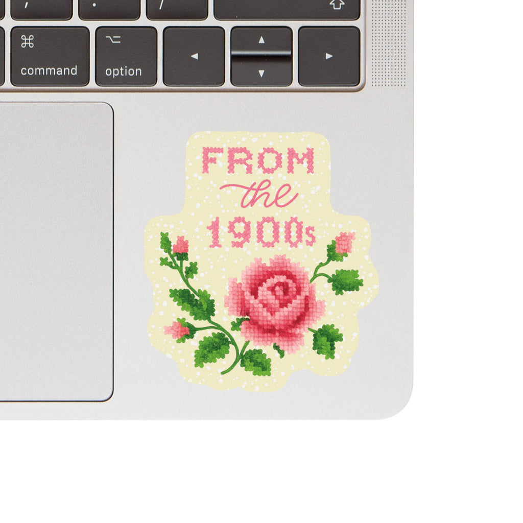 From the 1900s Cross Stitch High Quality Vinyl Sticker