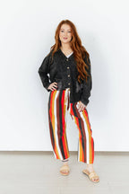MULTI STRIPE BARREL PANT
