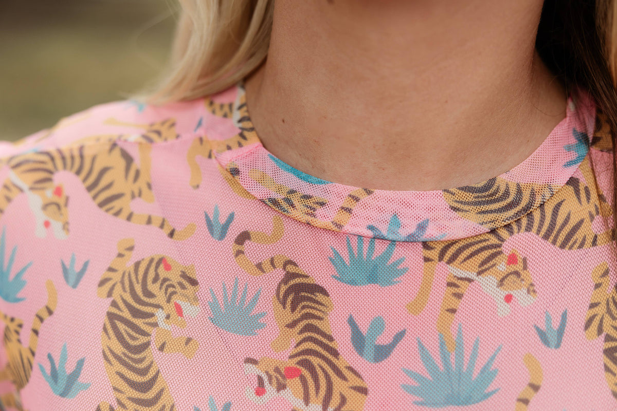 PINK TIGER MESH TOP