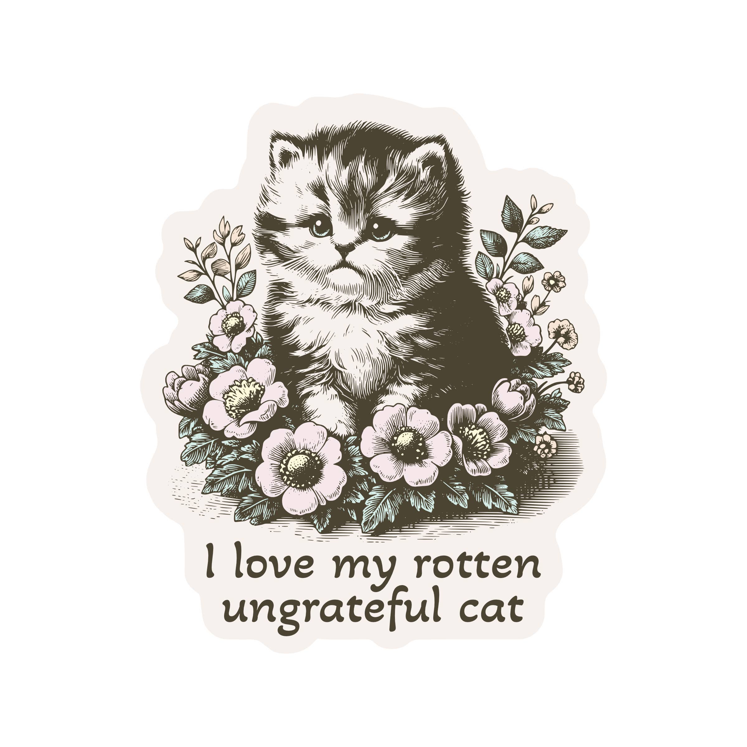 Rotten Kitty Cat Feline Cute High Quality Vinyl Sticker