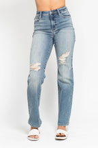 High Waisted Dad Straight Jean
