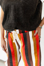 MULTI STRIPE BARREL PANT