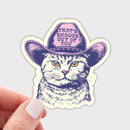 That's Enough Out of You Sticker - cat, cowboy, western, pet