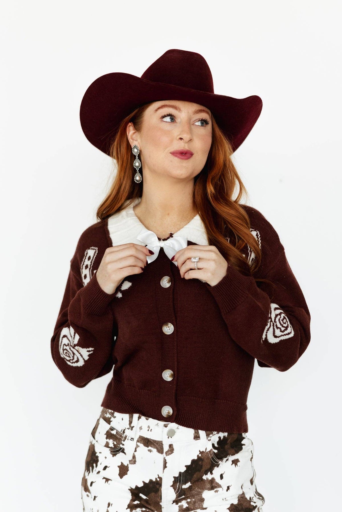 DOUBLE HORSESHOE BROWN  SWEATER