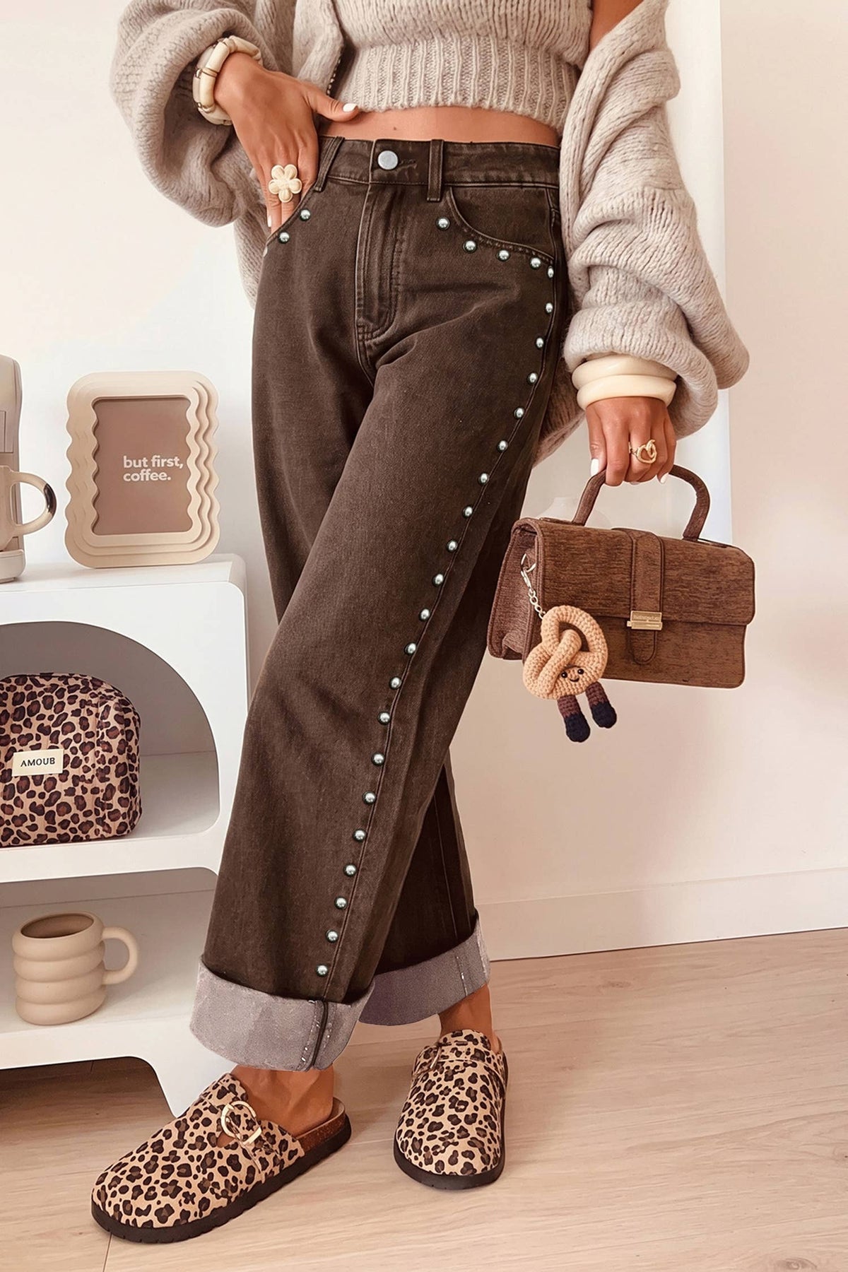 Decorative Studs Casual Daily Wear Jeans