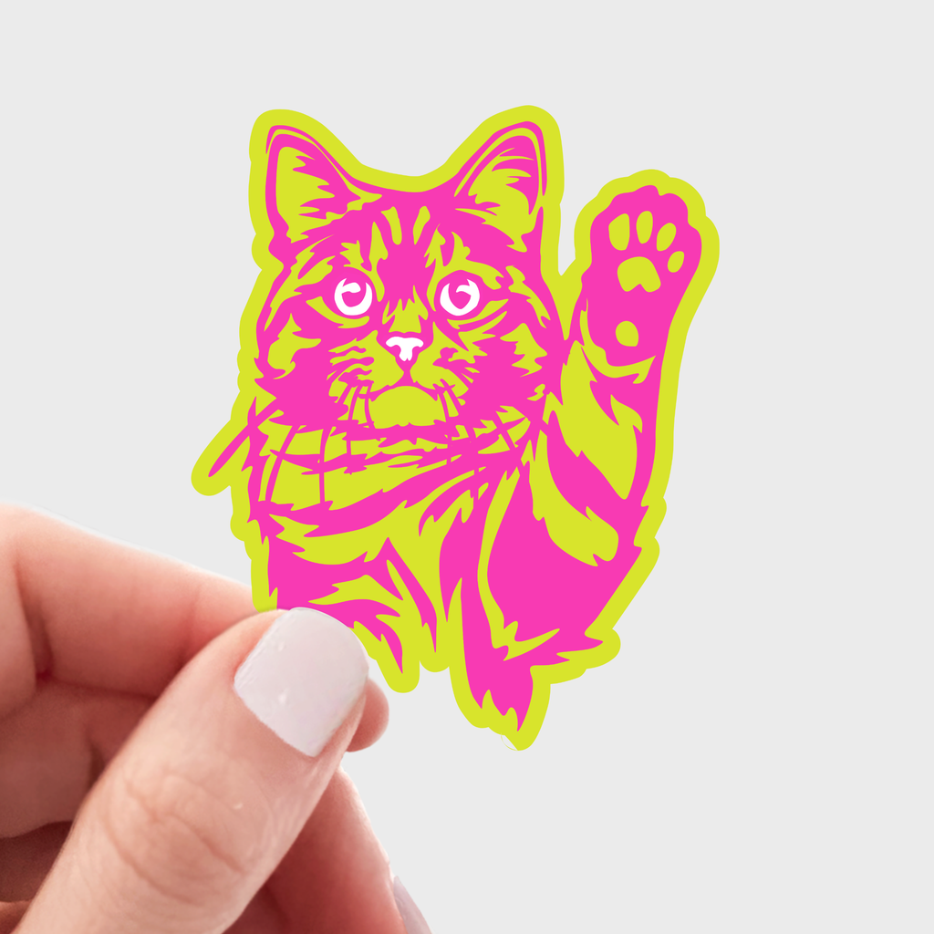 90s Cat Sticker - kitty, kitten, tabby, paws, toe beans