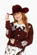 DOUBLE HORSESHOE BROWN  SWEATER