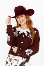 DOUBLE HORSESHOE BROWN  SWEATER