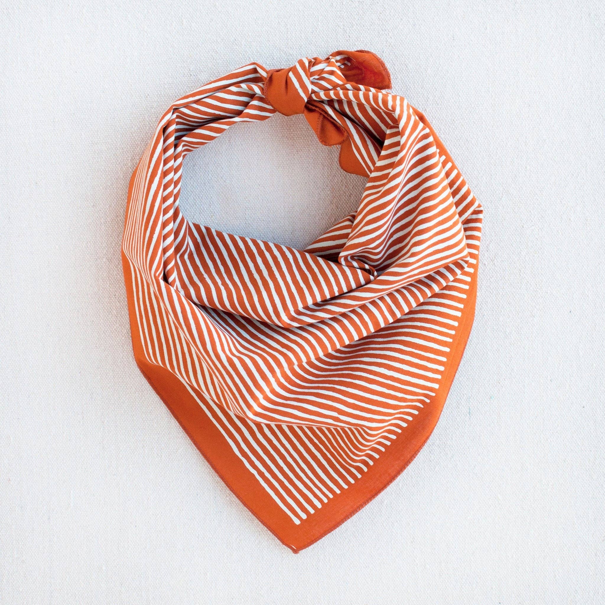 Striped Bandana- Marmalade Orange
