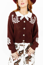 DOUBLE HORSESHOE BROWN  SWEATER