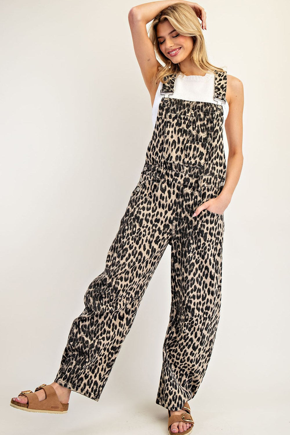 Leopard Barrel Overalls