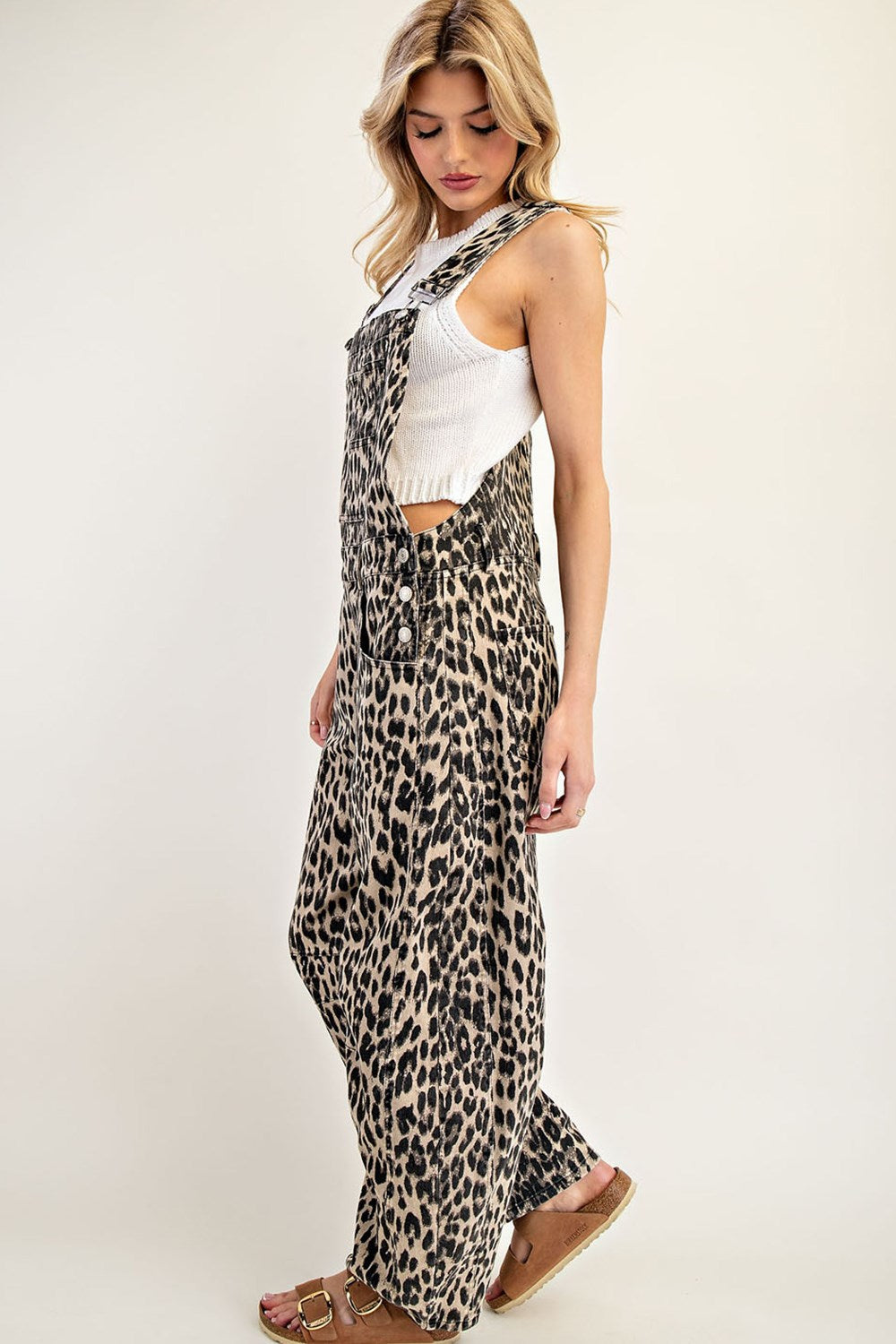 Leopard Barrel Overalls