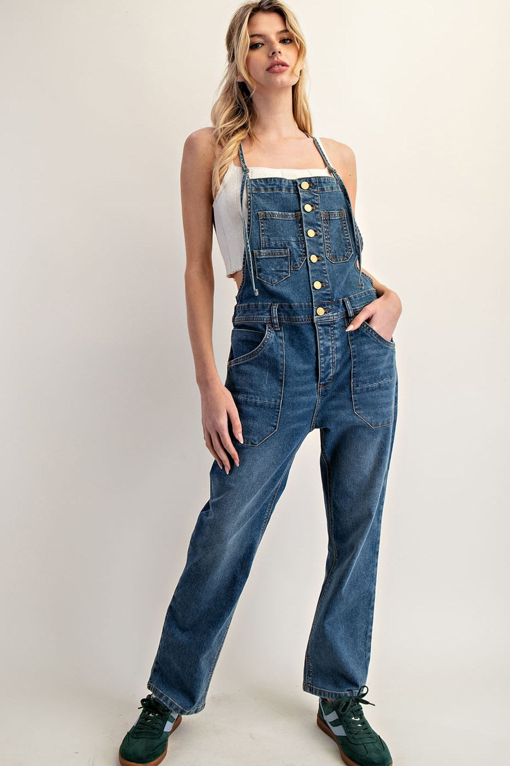 Button Down Denim Overall