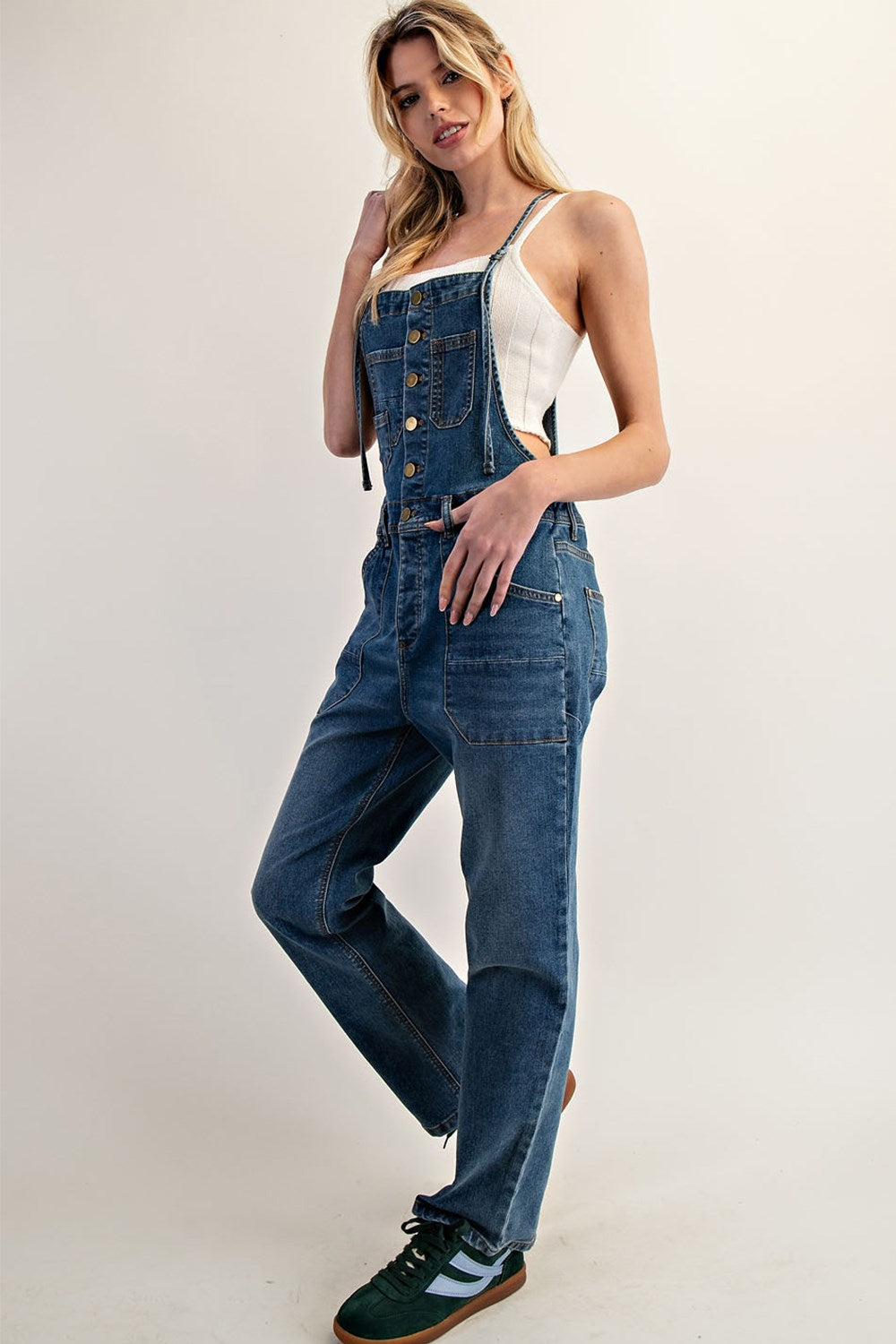 Button Down Denim Overall