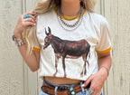 Hank & Scoot Vintage Ringer Tee Donkey
