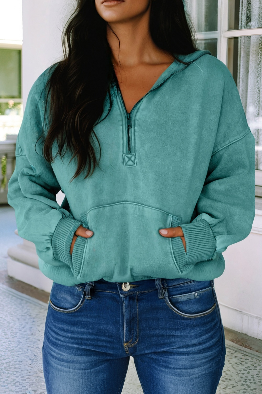 Solid Casual Long Sleeve Hoodie