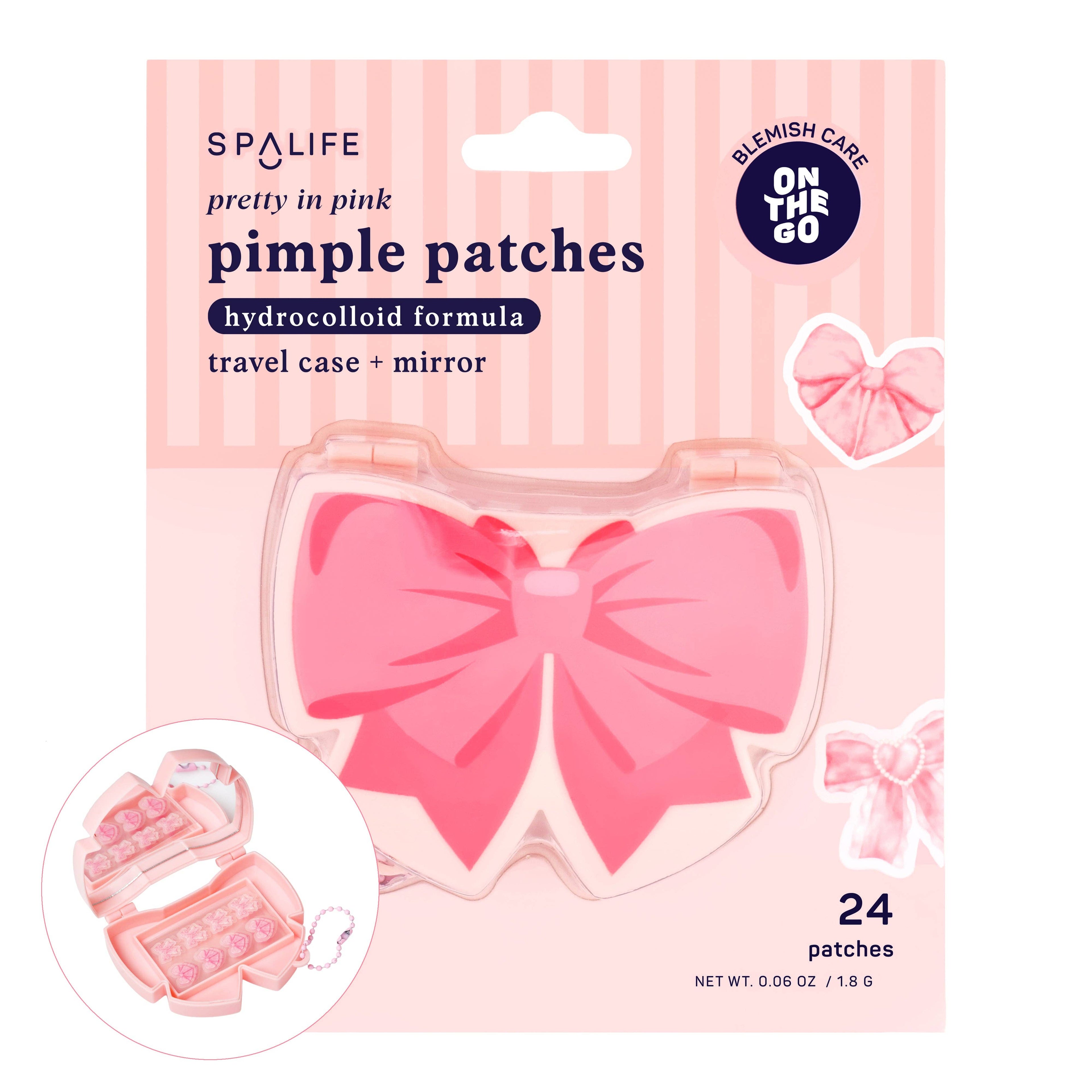 Pretty in Pink Hydrocolloid Pimple Patches (Travel Case + Mirror)
