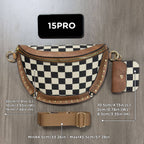 Rivet Checkered Bum Bag Crossbody Bag With Coin Purse