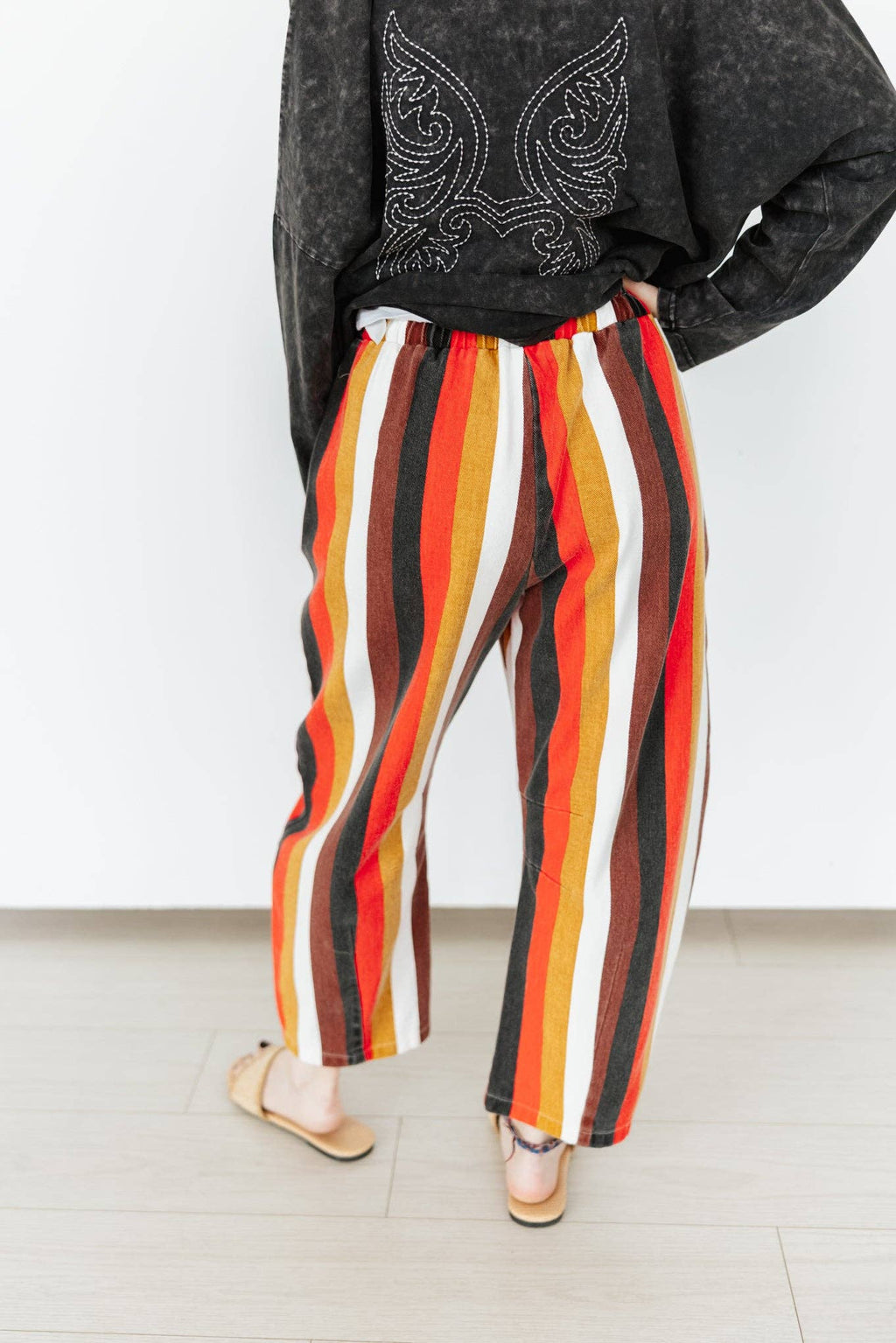 MULTI STRIPE BARREL PANT