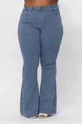 HI-WAIST SUPER FLARE PIN STRIPE  - PLUS