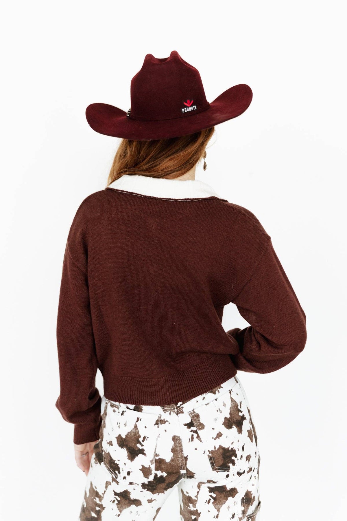 DOUBLE HORSESHOE BROWN  SWEATER