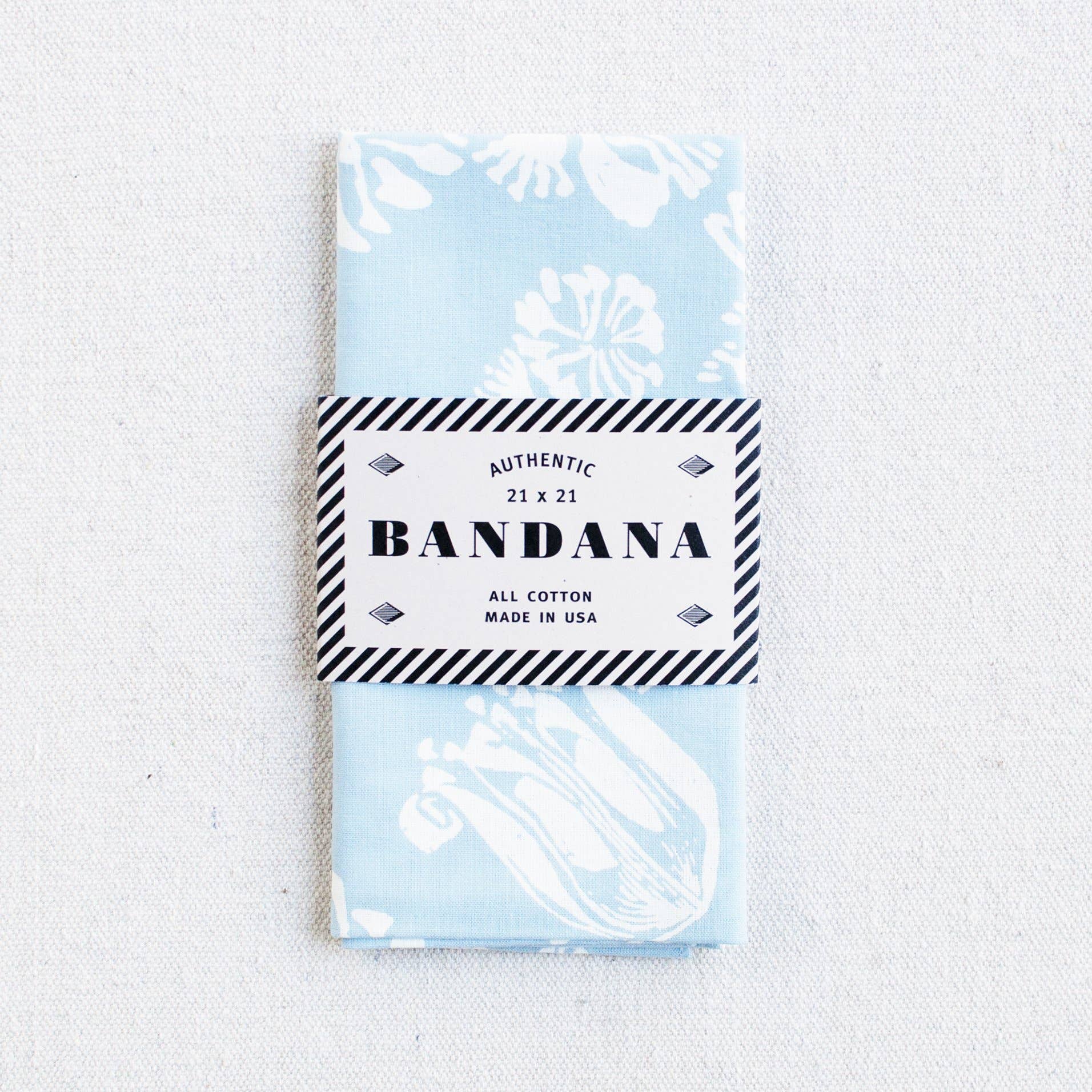 Light Blue Floral Bandana
