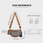 Rivet Checkered Bum Bag Crossbody Bag With Coin Purse
