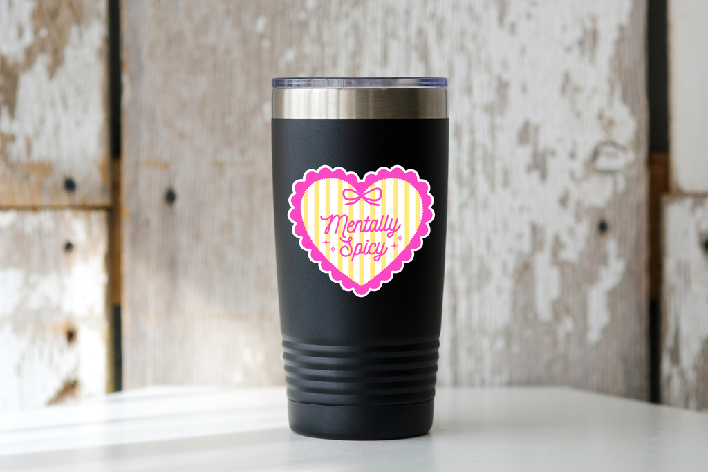 Mentally Spicy Sticker - coquette, heart, cute, funny, adhd