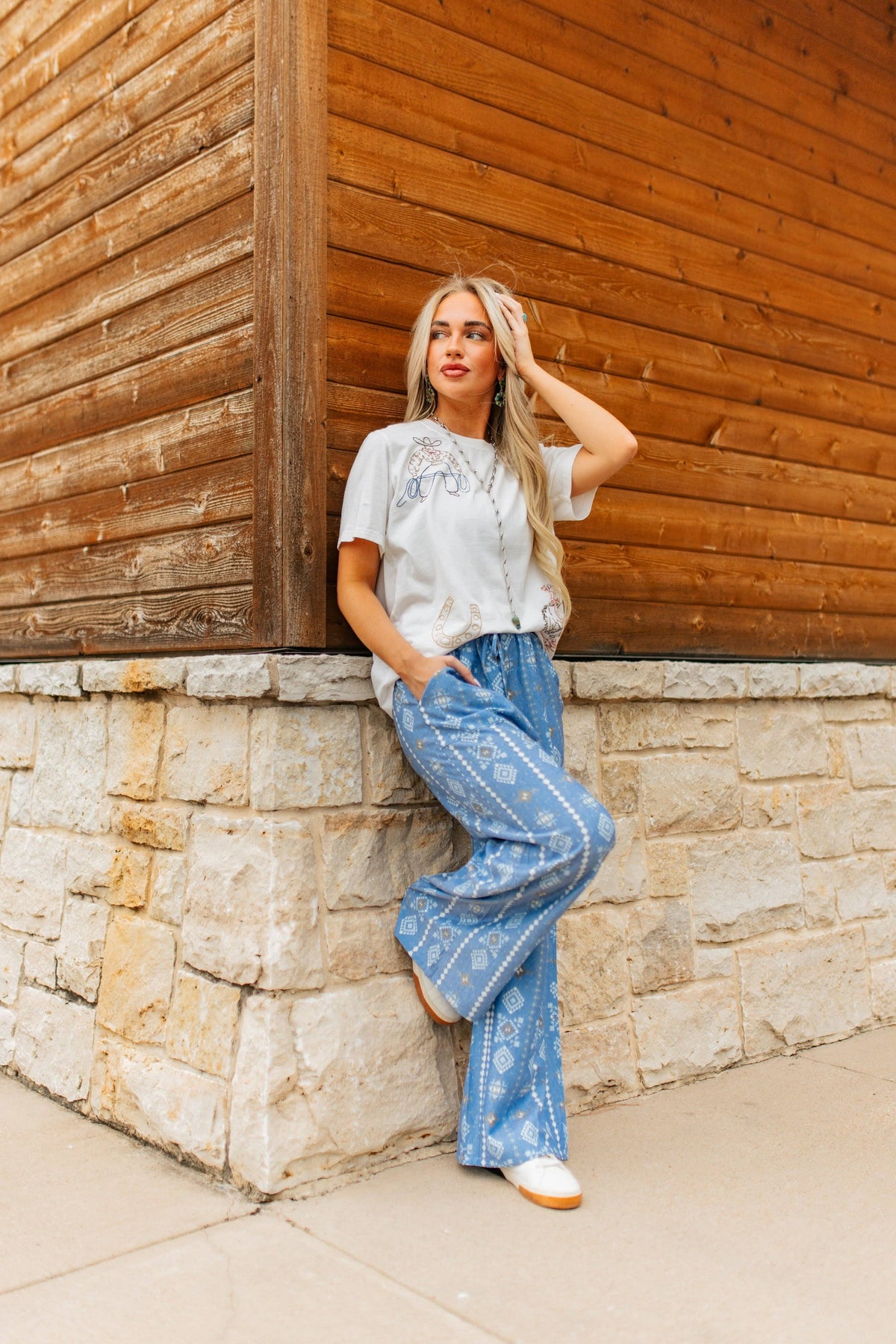 BLUE AZTEC PANTS