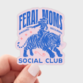 Feral Moms Social Club Sticker - kids, cowgirl, tiger, pink